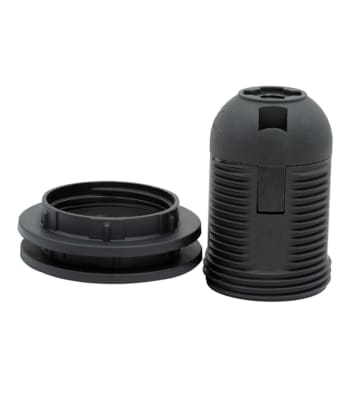 PORTA LAMPARAS E27 C/ROSCA 250V 10A NEGRO 