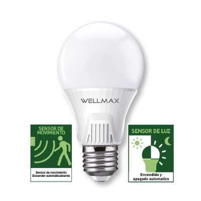 AMPOLLETA LED BALLET A60 9W FRIA C/SENSOR NOCTURNO+MOVIMIENTO