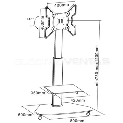SOPORTE TV LCD LED TIPO PEDESTAL CON RUEDAS - 27-47 PULG - 2348 SOPORTE TV LCD LED TIPO PEDESTAL CON RUEDAS - 27-47 PULG - 2348
