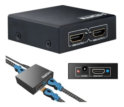 HDMI SPLITTER 1 A 2 4K METAL CON CARGADOR 01179