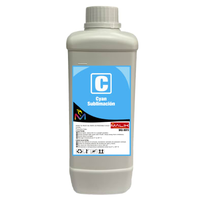 TINTA 1 LITRO SUBLIMACION MARCA MALIK CYAN