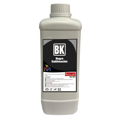 TINTA 1 LITRO SUBLIMACION MARCA MALIK NEGRO