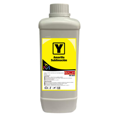 TINTA 1 LITRO SUBLIMACION MARCA MALIK AMARILLO