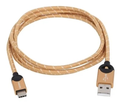 CABLE USB - C 1.2 MTS TRENZADO GOLD CABLE USB - C 1.2 MTS TRENZADO GOLD