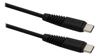 CABLE PHILIPS UBC-C A USB-C 1M 2A MAX NEGRO DLC5531CB