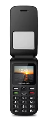 TELEFONO CELULAR 4G SENIOR ADULTO MAYOR TIPO ALMEJA BLACK TL456BK