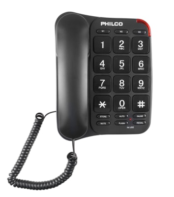 TELÉFONO PHILCO NUMEROS GRANDE 180BK 23PRT180BK