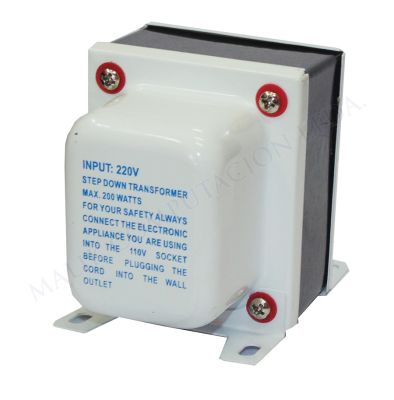 TRANSFORMADOR 200W 220V a 110V CON TIERRA