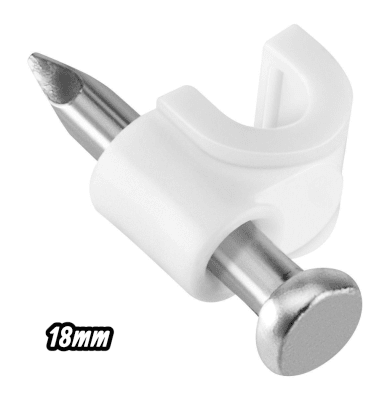 Pack 100 Grampas de 18mm para Cable - Calidad Reforzada