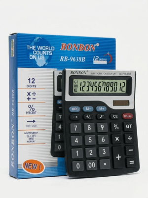 Calculadora Ronbon RB-9638B - 12 Dígitos Oficina y Negocio