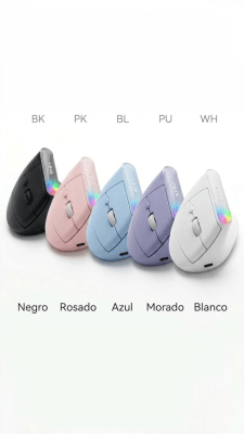 Mouse Vertical Inalámbrico Ergonómico WB-889 - 5 Colores BK/PK/BL/PU/WH