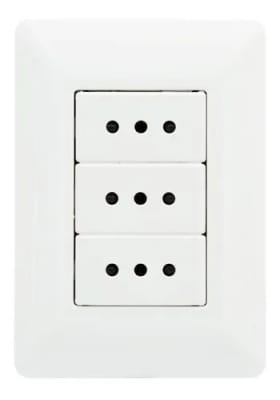 ENCHUFE PARA MURO TRIPLE 250V 10A