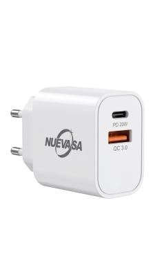 Cargador Tipo C 20W Nuevasa NVS-235 - Pared Ultra Rápido