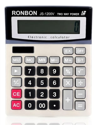 Calculadora Ronbon JS-1200V 12 Dígitos - Pantalla Grande