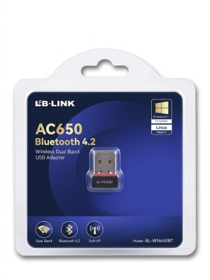 ADAPTADOR LB-LINK USB WIFI 2 EN 1 AC650 DUAL BAND 650MBPS + BLUETOOTH 4.2 / BL-W