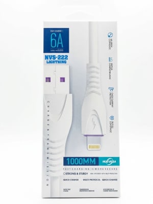 Cable USB a Lightning Nuevasa NVS-222 6A 1m - Carga Rápida