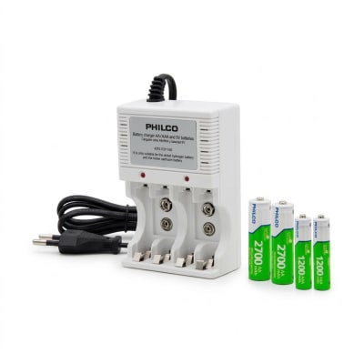 CARGADOR C/2 PILAS AA 2700 MAH + 2 AAA 1200 MAH PRE-CARGADAS 42PLC9854G