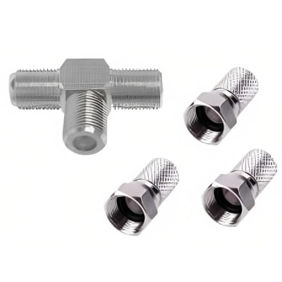 CONECTOR COAXIAL T + 3 PUNTAS DE UNION RG-6 DBSPLIT001