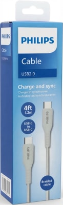 CABLE PHILIPS USB-C A USB-C 1M 30W BLANCO