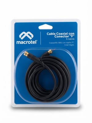 CABLE COAXIAL C/TERM F NEGRO 5.0 MTS MV-813