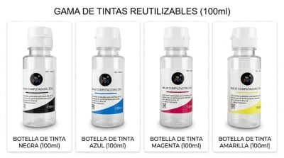 BOTELLA VACIA 100ML CON TAPA PARA HP GT52