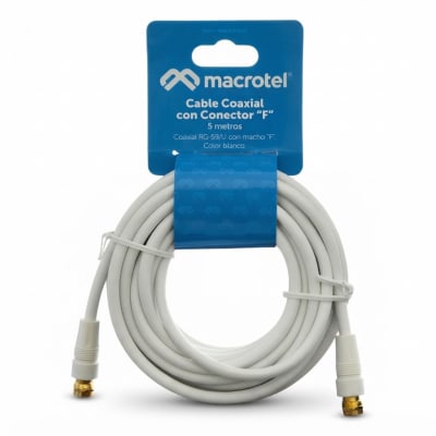 CABLE COAXIAL C/TERM F BLANCO 5.0 MTS MV-812