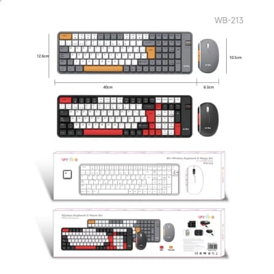 Teclado y Mouse Kit Bluetooth WB-213 GRIS / NEGRO