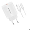 CARGADOR RAPIDO CERTIFICADO QC 3.0 CON CABLE TIPO C 1M TL046W1