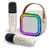 PARLANTE KARAOKE MLAB MY LIL FIRST SINGER 2 CON LUZ RGB 2 MICROFONOS INALAMBRICOS WHITE1