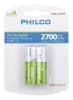 PACK 2 PILAS AA RECARGABLES 2700 MAH PHILCO1