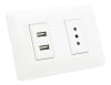 ENCHUFE PARA MURO SIMPLE C/USB 2.1A 250V 10A 1
