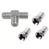 CONECTOR COAXIAL T + 3 PUNTAS DE UNION RG-6 DBSPLIT0011