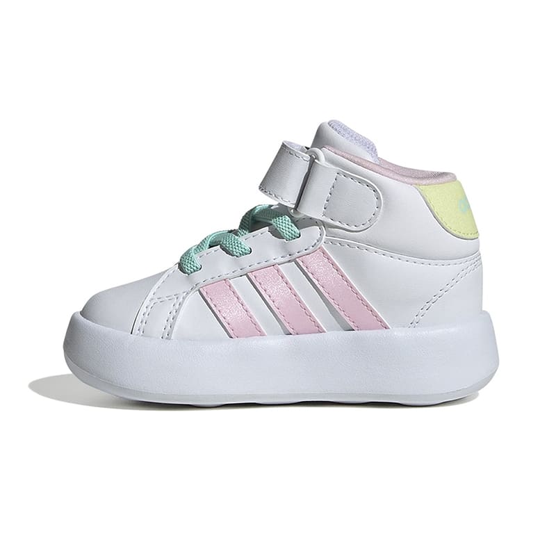 Zapatillas Adidas Grand Court Mid Inf - Blanco / Rosado2