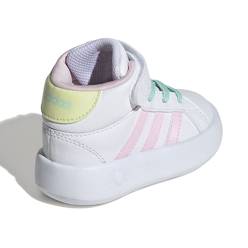 Zapatillas Adidas Grand Court Mid Inf - Blanco / Rosado3
