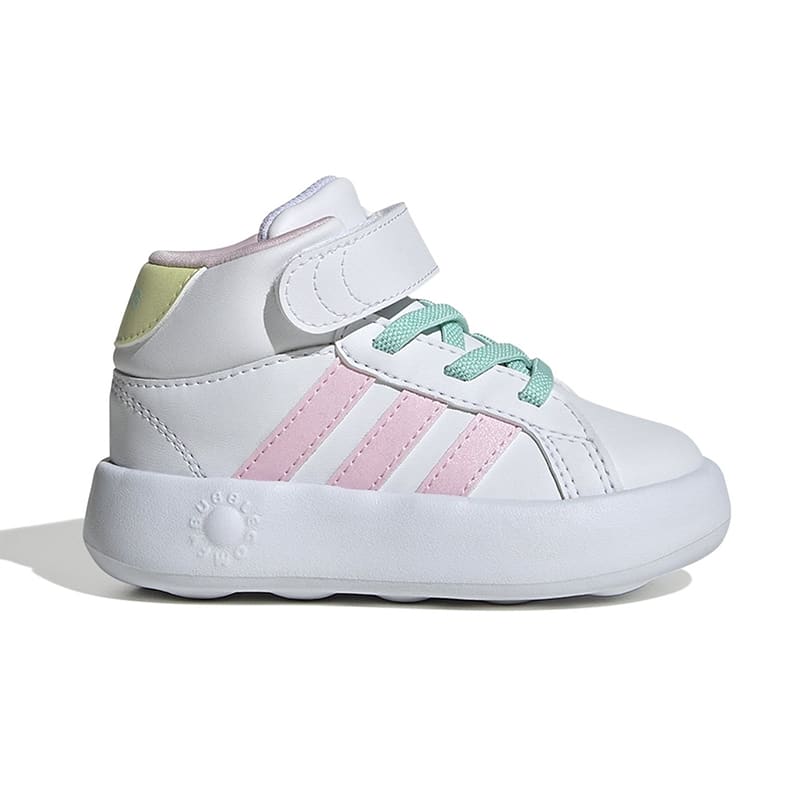 Zapatillas Adidas Grand Court Mid Inf - Blanco / Rosado1