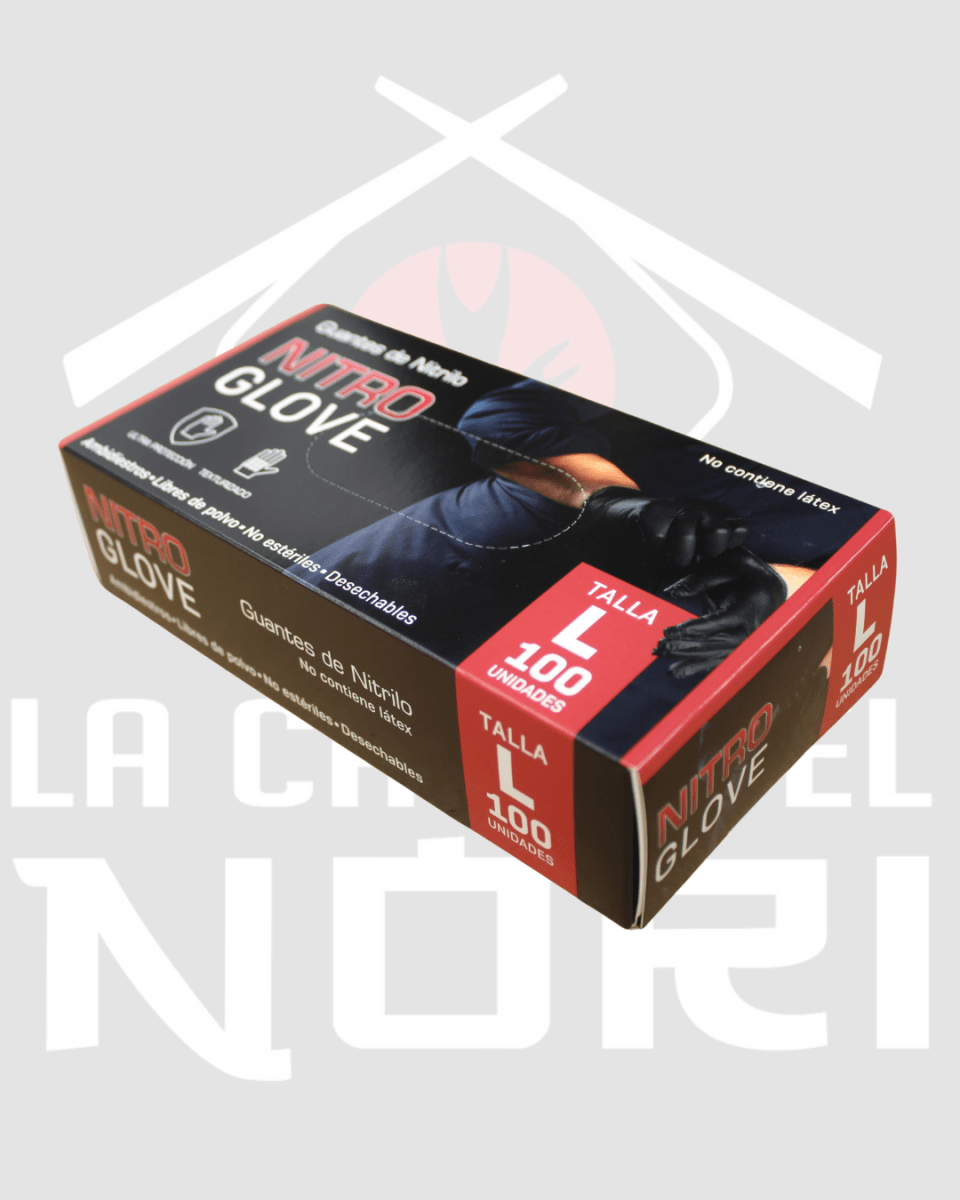 DISPLAY GUANTE DE NITRILO NEGRO NITROGLOVE TALLA L1