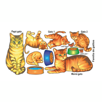 FAMILIA DE GATOS 35 X 55 CM
