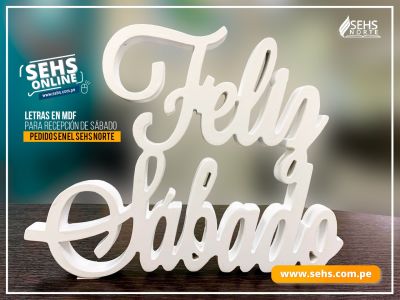 LETRA CORRIDA EN MDF ¨FELIZ SÁBADO¨