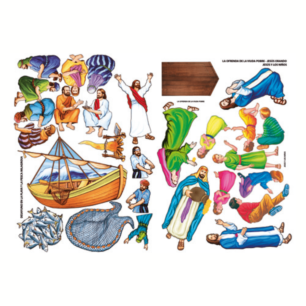 LA OFRENDA DE LA VIUDA, JESÚS ORANDO, JESÚS Y LOS NIÑOS, DESAYUNO EN LA PLAYA1