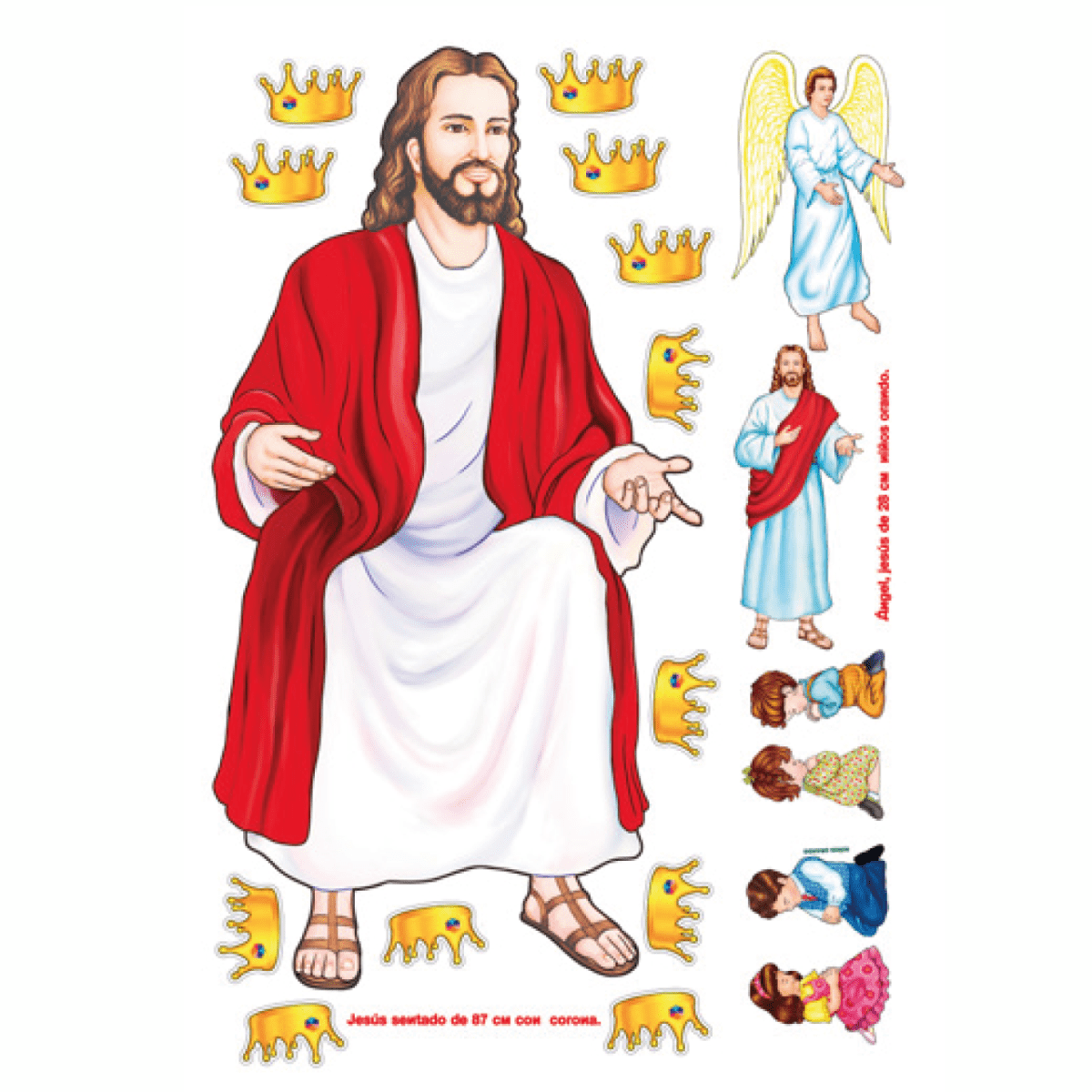 JESÚS SENTADO (90 X 60CM), JESÚS,ANGELE (30CM) + NIÑOS1