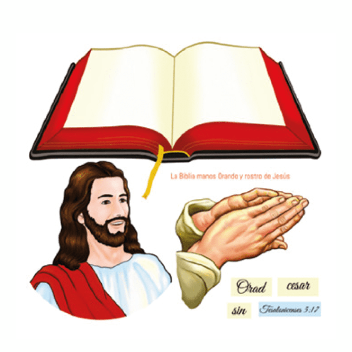 LA BIBLIA, ROSTRO DE JESÚS Y MANOS ORANDO (60 X 50CM)1