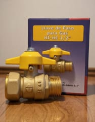 Llave Paso Gas HI HE 1/2 pulgada
