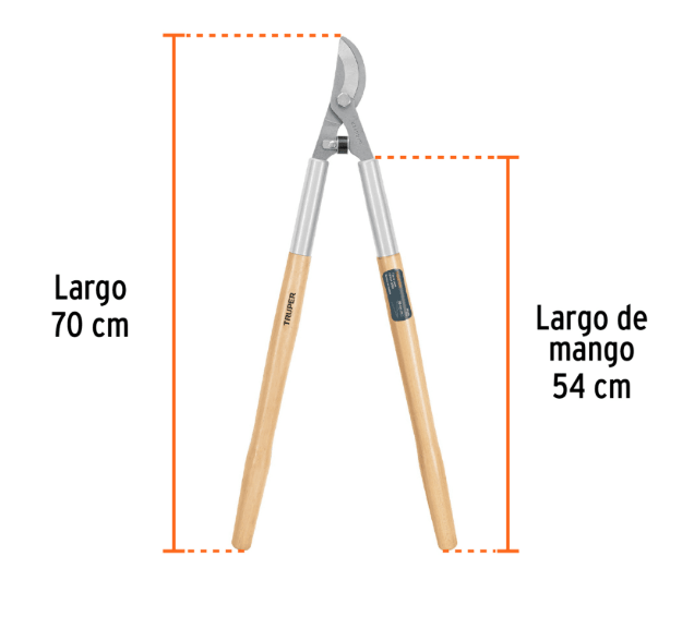 Tijera podar mango madera truper 21