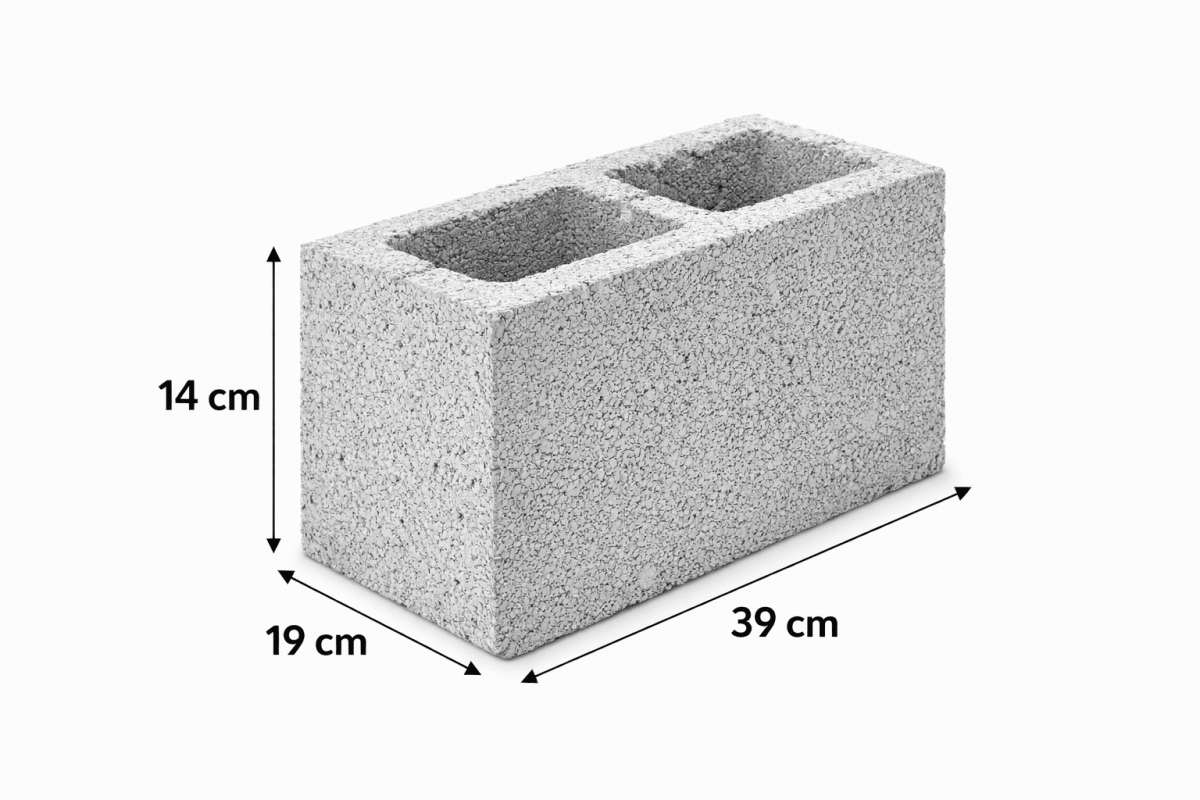 bloque concreto 14 × 19 × 39 cm.1