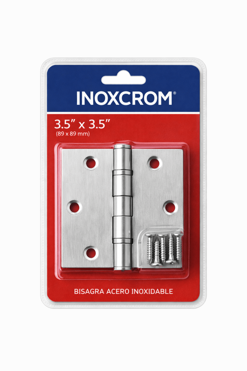 Bisagra de Acero Inoxidable Inoxcrom 3,5? × 3,5? (Blíster)1