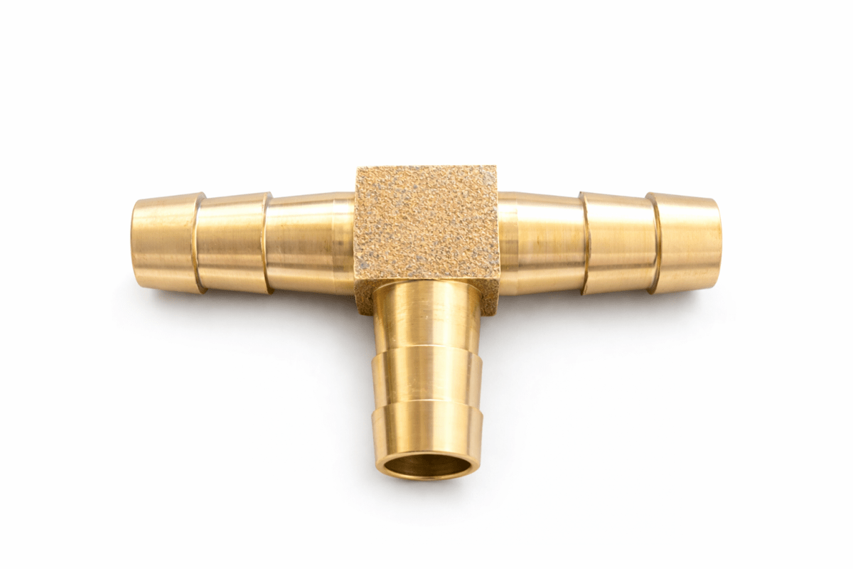 TEE bronce Unión Manguera 3/8 PULGADAS1