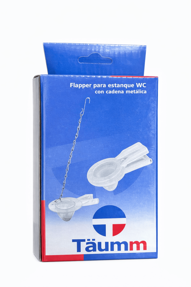 Flapper para estanque WC con cadena metálica Taumm1