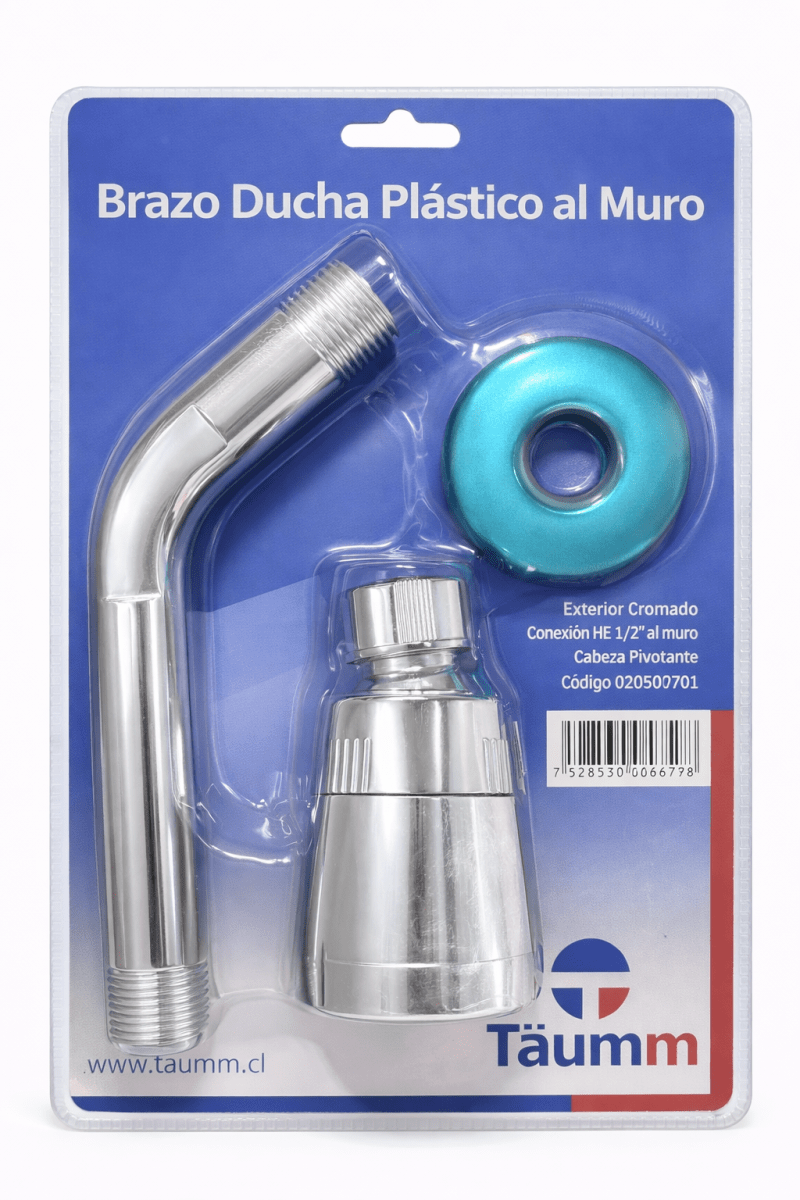 brazo ducha plástico al muro Taumm1