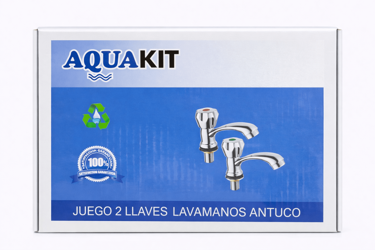 Juego 2 llaves lavamanos antuco Aquakit1