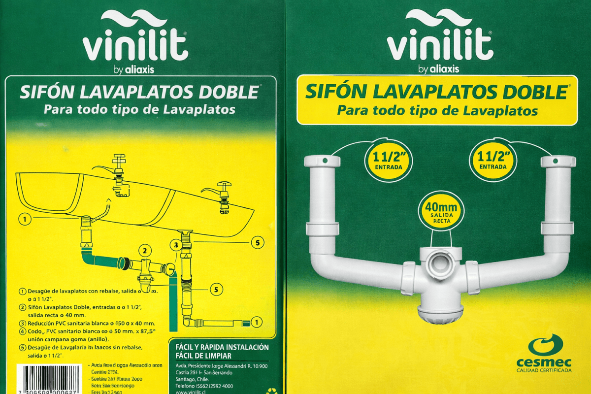 sifon doble lavaplatos 1 ½